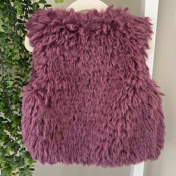 Faux Fur Vest Dark Muave Pink Girl's Size XS - Picture 5 of 6